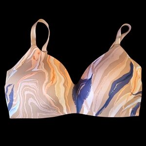 Knix Marble Swirl Bra in Blue and Tan Size 7+